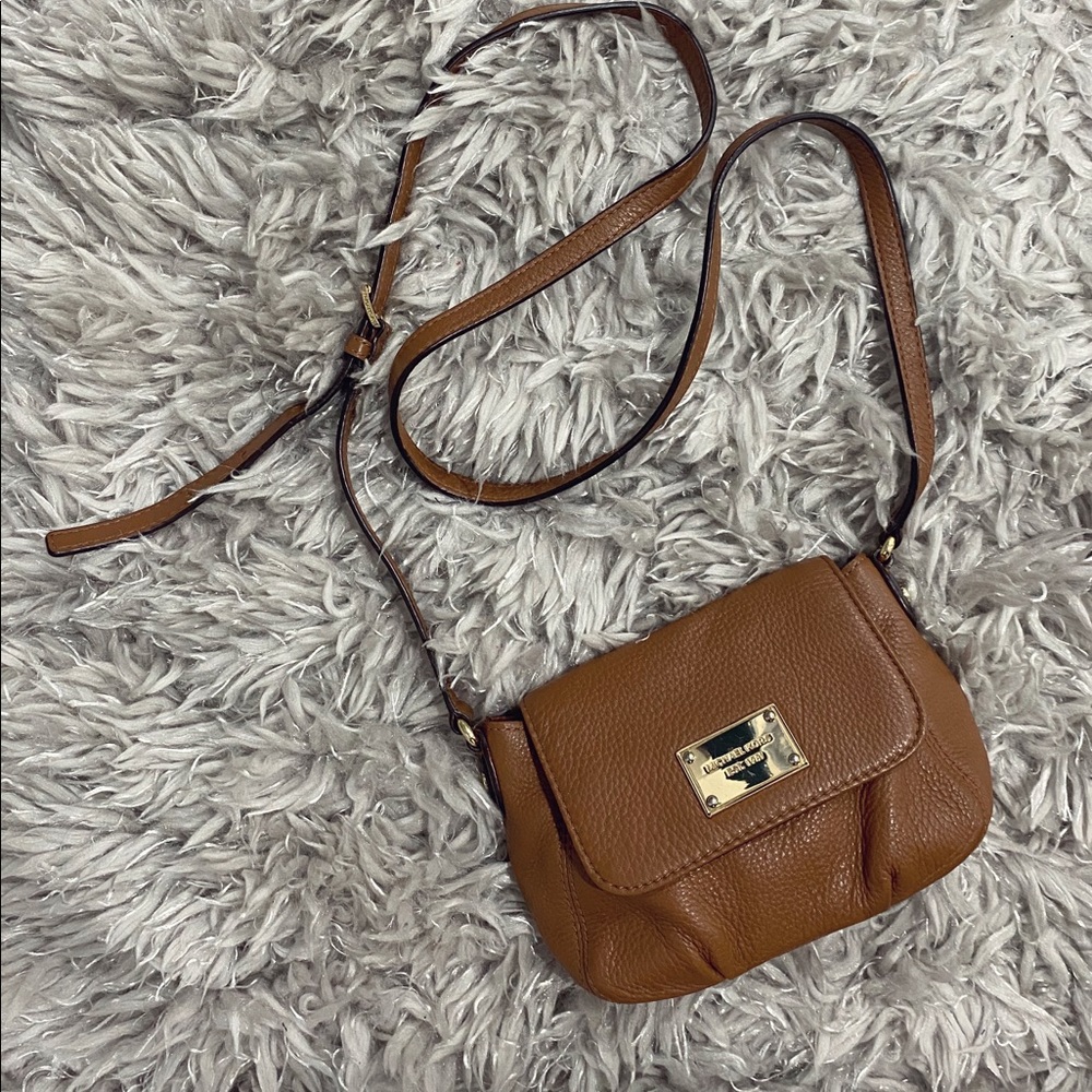 michael kors brown leather crossbody